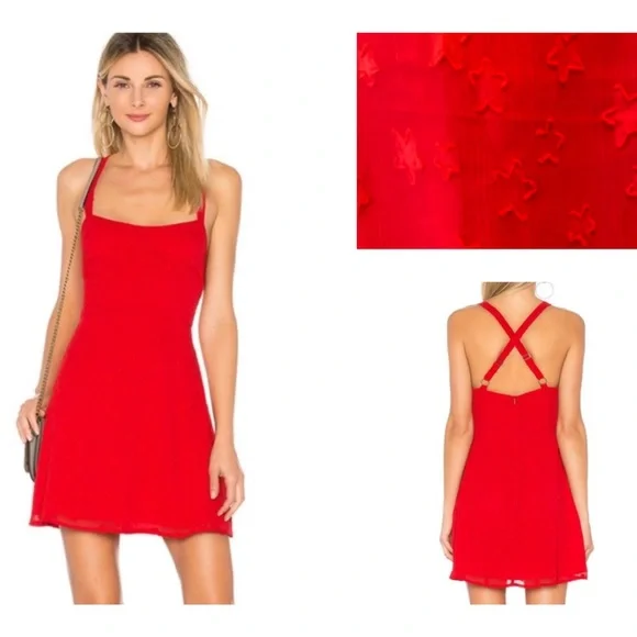 🆕 REVOLVE by the way. Makayla Star Mini Dress in Red - Picture 1 of 10
